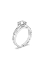 Load image into Gallery viewer, 2CTW Round Shaped Lab Grown Diamond (G/VS) Swirl Shank Accented Engagement Ring in 14K Gold
