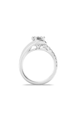 Load image into Gallery viewer, 2CTW Round Shaped Lab Grown Diamond (G/VS) Swirl Shank Accented Engagement Ring in 14K Gold
