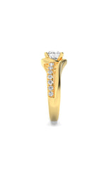 Load image into Gallery viewer, 2CTW Round Shaped Lab Grown Diamond (G/VS) Swirl Shank Accented Engagement Ring in 14K Gold
