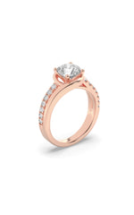 Load image into Gallery viewer, 2CTW Round Shaped Lab Grown Diamond (G/VS) Swirl Shank Accented Engagement Ring in 14K Gold
