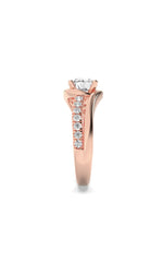 Load image into Gallery viewer, 2CTW Round Shaped Lab Grown Diamond (G/VS) Swirl Shank Accented Engagement Ring in 14K Gold
