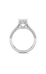 Load image into Gallery viewer, 3CTW Oval Shaped Lab Grown Diamond (F/VS) Triple Row Accented Engagement Ring in 14K Gold
