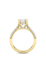 Load image into Gallery viewer, 3CTW Round Shaped Lab Grown Diamond (F/VS) Triple Row Accented Engagement Ring in 14K Gold
