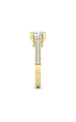 Load image into Gallery viewer, 3CTW Round Shaped Lab Grown Diamond (F/VS) Triple Row Accented Engagement Ring in 14K Gold
