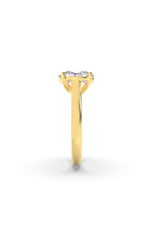 Load image into Gallery viewer, 2.5CTW Oval Shaped Lab Grown Diamond (F/VS) Plain Cathedral Trellis Shank Solitaire Engagement Ring in 14K Gold
