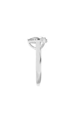 Load image into Gallery viewer, 1CTW Pear Shaped Lab Grown Diamond (F/VS) Plain Cathedral Trellis Shank Solitaire Engagement Ring in 14K Gold
