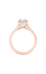 Load image into Gallery viewer, 2CTW Round Shaped Lab Grown Diamond (F/VS) Plain Cathedral Trellis Shank Solitaire Engagement Ring in 14K Gold
