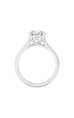 Load image into Gallery viewer, 3CTW Round Shaped Lab Grown Diamond (F/VS) Plain Cathedral Trellis Shank Solitaire Engagement Ring in 14K Gold
