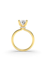 Load image into Gallery viewer, 3.25CTW Elongated Cushion Shaped Lab Grown Diamond (F/VS) Hidden Halo Plain Shank Engagement Ring in 14K Gold
