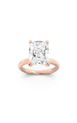 Load image into Gallery viewer, 3.25CTW Elongated Cushion Shaped Lab Grown Diamond (F/VS) Hidden Halo Plain Shank Engagement Ring in 14K Gold
