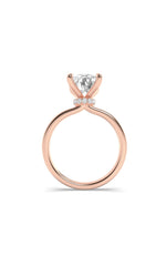 Load image into Gallery viewer, 2CTW Elongated Cushion Shaped Lab Grown Diamond (F/VS) Hidden Halo Plain Shank Engagement Ring in 14K Gold
