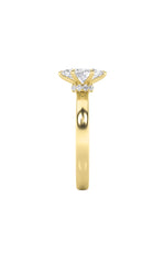 Load image into Gallery viewer, 3CTW Marquise Shaped Lab Grown Diamond (F/VS) Hidden Halo Plain Shank Engagement Ring in 14K Gold
