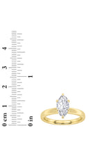 Load image into Gallery viewer, 3CTW Marquise Shaped Lab Grown Diamond (F/VS) Hidden Halo Plain Shank Engagement Ring in 14K Gold

