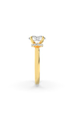 Load image into Gallery viewer, 2CTW Oval Shaped Lab Grown Diamond (F/VS) Hidden Halo Plain Shank Engagement Ring in 14K Gold
