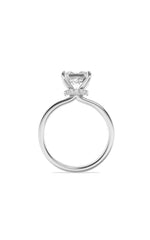 Load image into Gallery viewer, 2CTW Princess Shaped Lab Grown Diamond (F/VS) Hidden Halo Plain Shank Engagement Ring in 14K Gold
