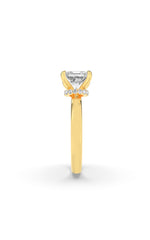 Load image into Gallery viewer, 2CTW Princess Shaped Lab Grown Diamond (F/VS) Hidden Halo Plain Shank Engagement Ring in 14K Gold

