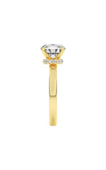 Load image into Gallery viewer, 1CTW Round Shaped Lab Grown Diamond (F/VS) Hidden Halo Plain Shank Engagement Ring in 14K Gold
