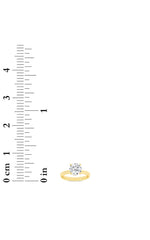 Load image into Gallery viewer, 1CTW Round Shaped Lab Grown Diamond (F/VS) Hidden Halo Plain Shank Engagement Ring in 14K Gold
