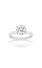 Load image into Gallery viewer, 2CTW Round Shaped Lab Grown Diamond (F/VS) Hidden Halo Plain Shank Engagement Ring in 14K Gold
