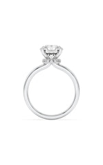 Load image into Gallery viewer, 2CTW Round Shaped Lab Grown Diamond (F/VS) Hidden Halo Plain Shank Engagement Ring in 14K Gold
