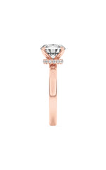 Load image into Gallery viewer, 2CTW Round Shaped Lab Grown Diamond (F/VS) Hidden Halo Plain Shank Engagement Ring in 14K Gold
