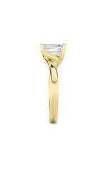 Load image into Gallery viewer, 2CTW Emerald Shaped Lab Grown Diamond (F/VS) Bypass Shank Engagement Ring in 14K Gold
