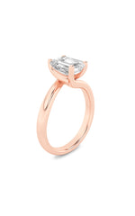 Load image into Gallery viewer, 2CTW Emerald Shaped Lab Grown Diamond (F/VS) Bypass Shank Engagement Ring in 14K Gold
