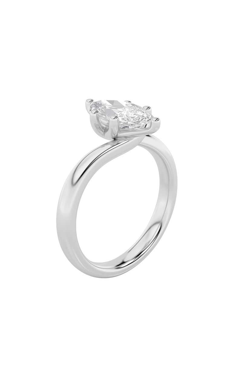 Vs) bypass shank engagement ring in 14k gold