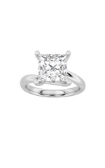 Load image into Gallery viewer, 3CTW Princess Shaped Lab Grown Diamond (F/VS) Bypass Shank Engagement Ring in 14K Gold

