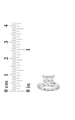 Load image into Gallery viewer, 3CTW Princess Shaped Lab Grown Diamond (F/VS) Bypass Shank Engagement Ring in 14K Gold
