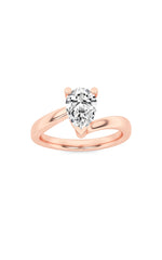 Load image into Gallery viewer, 2CTW Pear Shaped Lab Grown Diamond (F/VS) Bypass Shank Engagement Ring in 14K Gold
