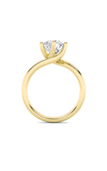 Load image into Gallery viewer, 1CTW Round Shaped Lab Grown Diamond (F/VS) Bypass Shank Engagement Ring in 14K Gold
