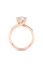 Load image into Gallery viewer, 2CTW Round Shaped Lab Grown Diamond (F/VS) Bypass Shank Engagement Ring in 14K Gold
