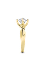 Load image into Gallery viewer, 1CTW Round Shaped Lab Grown Diamond (F/VS) Bypass Shank Engagement Ring in 14K Gold
