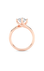 Load image into Gallery viewer, 1CTW Round Shaped Lab Grown Diamond (F/VS) Bypass Shank Engagement Ring in 14K Gold
