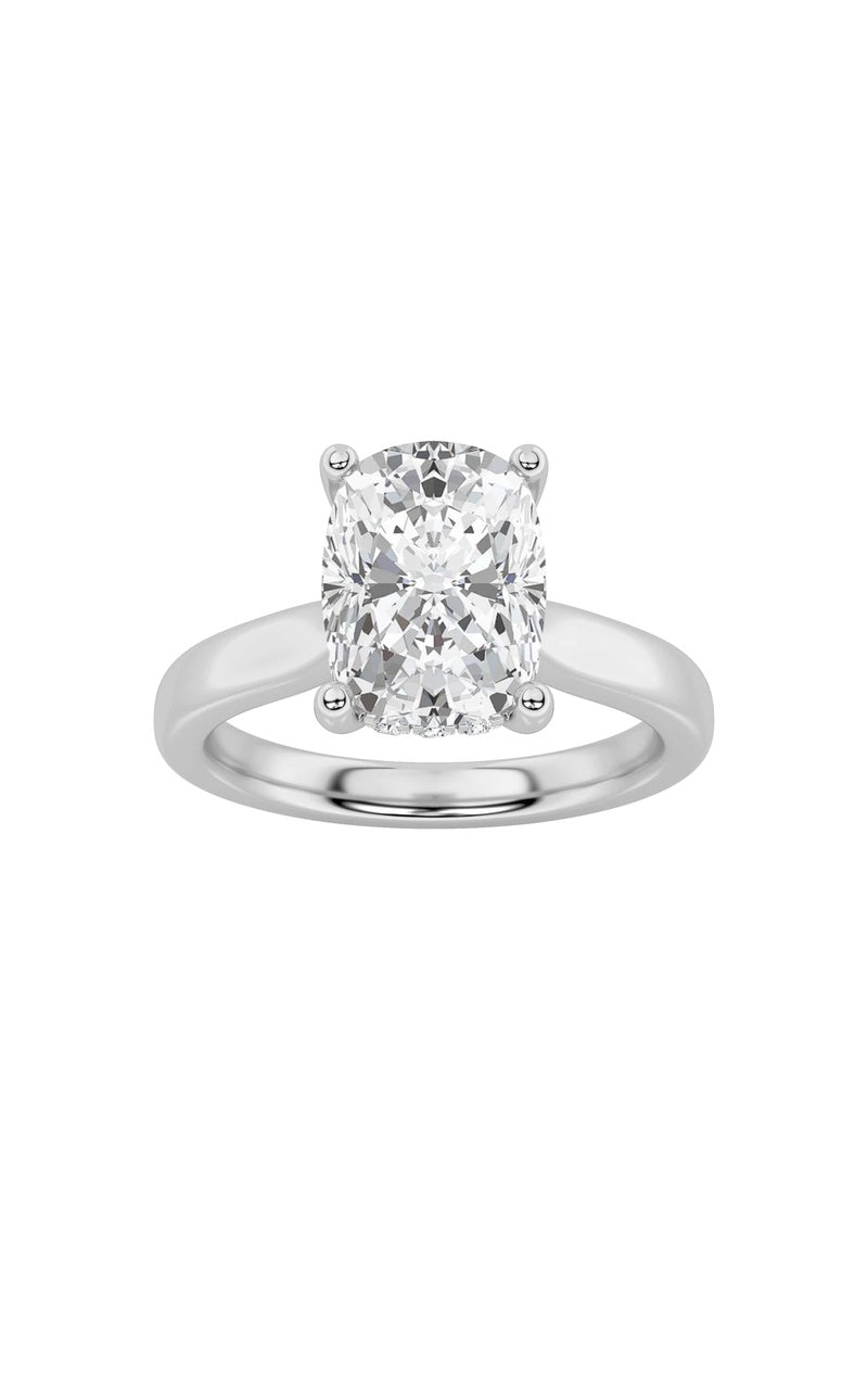 2CTW Elongated Cushion Shaped Lab Grown Diamond (F/VS) Classic Cathedral Shank Engagement Ring in 14K Gold
