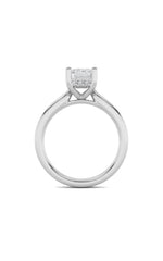 Load image into Gallery viewer, 1CTW Emerald Shaped Lab Grown Diamond (F/VS) Hidden Halo Cathedral Shank Engagement Ring in 14K Gold
