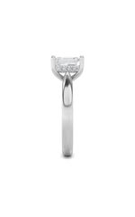 Load image into Gallery viewer, 2CTW Emerald Shaped Lab Grown Diamond (F/VS) Hidden Halo Cathedral Shank Engagement Ring in 14K Gold
