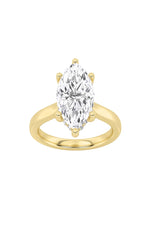 Load image into Gallery viewer, 1CTW Marquise Shaped Lab Grown Diamond (F/VS) Hidden Halo Cathedral Shank Engagement Ring in 14K Gold

