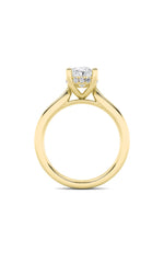Load image into Gallery viewer, 2CTW Oval Shaped Lab Grown Diamond (F/VS) Hidden Halo Cathedral Shank Engagement Ring in 14K Gold

