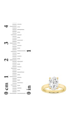 Load image into Gallery viewer, 2CTW Oval Shaped Lab Grown Diamond (F/VS) Hidden Halo Cathedral Shank Engagement Ring in 14K Gold
