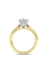 Load image into Gallery viewer, 2CTW Oval Shaped Lab Grown Diamond (F/VS) Hidden Halo Cathedral Shank Engagement Ring in 14K Gold
