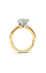 Load image into Gallery viewer, 2CTW Oval Shaped Lab Grown Diamond (F/VS) Hidden Halo Cathedral Shank Engagement Ring in 14K Gold
