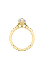 Load image into Gallery viewer, 1CTW Pear Shaped Lab Grown Diamond (F/VS) Hidden Halo Cathedral Shank Engagement Ring in 14K Gold
