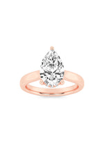 Load image into Gallery viewer, 2CTW Pear Shaped Lab Grown Diamond (F/VS) Hidden Halo Cathedral Shank Engagement Ring in 14K Gold
