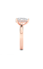 Load image into Gallery viewer, 2CTW Pear Shaped Lab Grown Diamond (F/VS) Hidden Halo Cathedral Shank Engagement Ring in 14K Gold
