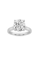 Load image into Gallery viewer, 1.5CTW Round Shaped Lab Grown Diamond (F/VS) Hidden Halo Cathedral Shank Engagement Ring in 14K Gold
