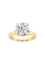 Load image into Gallery viewer, 1.5CTW Round Shaped Lab Grown Diamond (F/VS) Hidden Halo Cathedral Shank Engagement Ring in 14K Gold
