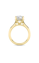 Load image into Gallery viewer, 1.5CTW Round Shaped Lab Grown Diamond (F/VS) Hidden Halo Cathedral Shank Engagement Ring in 14K Gold
