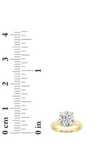 Load image into Gallery viewer, 1.5CTW Round Shaped Lab Grown Diamond (F/VS) Hidden Halo Cathedral Shank Engagement Ring in 14K Gold
